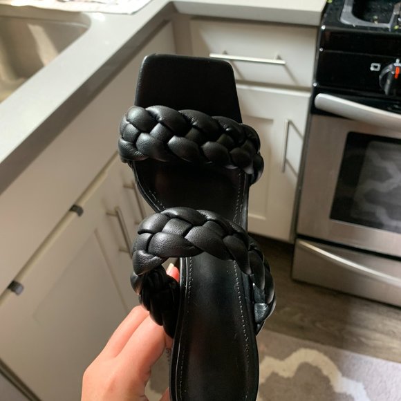 Women's braided sandals backless square - Picture 5 of 10